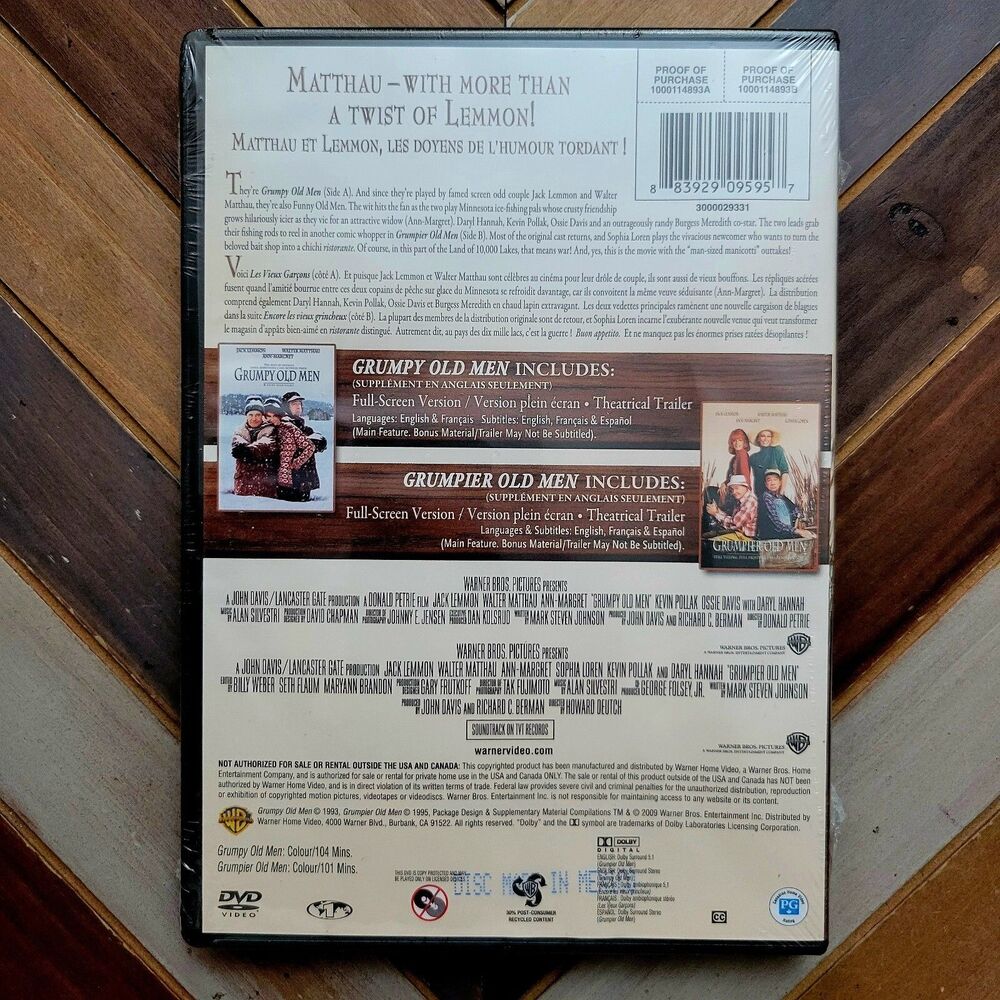 Grumpy Old Men/Grumpier Old Men (DVD Combo 2009) Bilingual Canadian New & Sealed - Picture 2 of 2